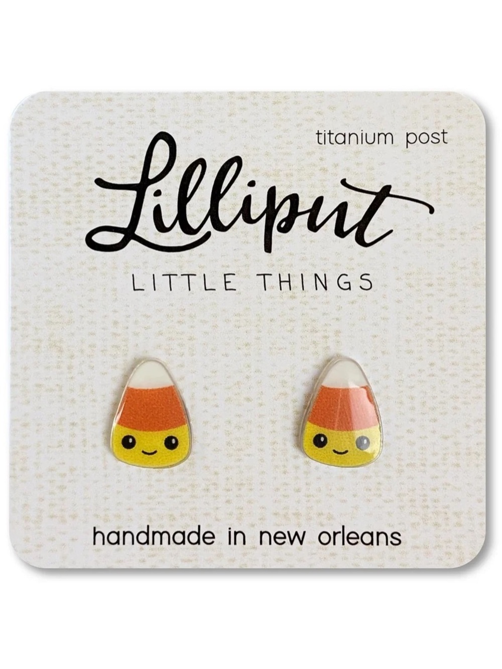Kawaii Candy Corn Earrings Halloween